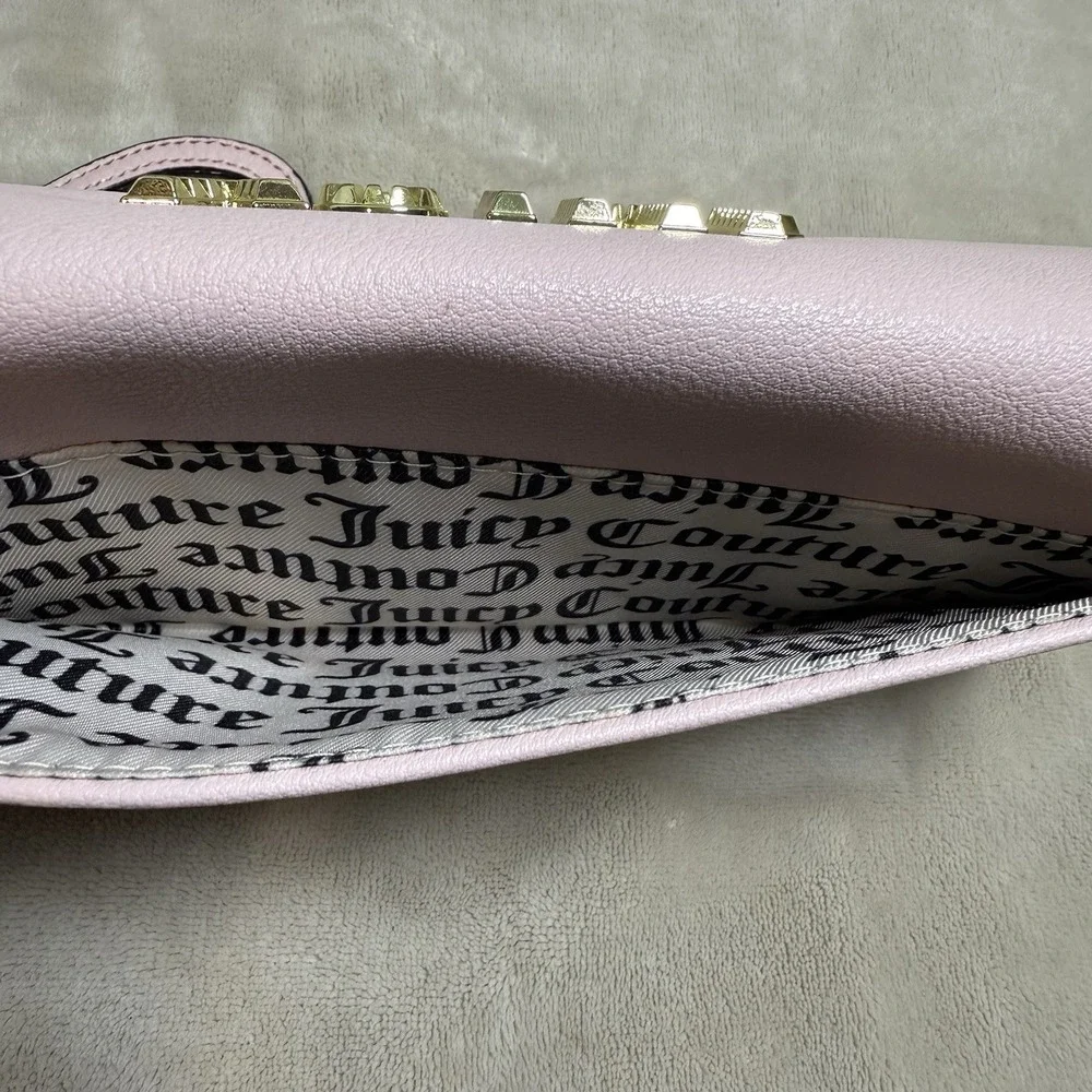 Juicy‎ Couture Pink Wristlet/Clutch/Wallet with gold Chain